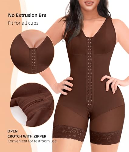 Image of YIANNA Fajas Colombianas Shapewear for Women Tummy Control Full Body Shaper Butt Lifter with Zipper Crotch
