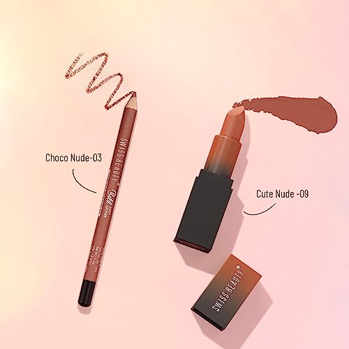 Image of Swiss Beauty Line & Fine Lip Duo with Lip Liner & HD Matte Lipstick |Matte Finish |Long-Lasting | Non-Drying | 3.2gm