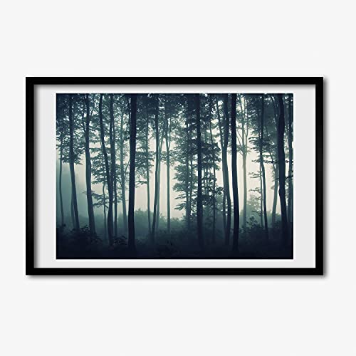 Peinture cadre en bois moderne Tulup 60x40 cm et tableau photo affiche forêt décoratif