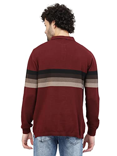 Image of Kalt Mens Basic Solid Full Sleeves Polo Cotton Blend Knitted Regular Fit Polo-Neck T-Shirts with Collar Stylish