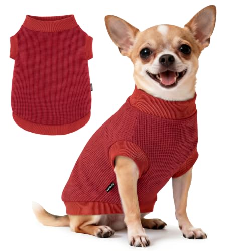 Image of 1 Pack Dog Shirt for Small Supplies Functional Waffle Dog Clothes Warm Soft Sweatshirt Outfit for Dogs Cats Pet Apparel