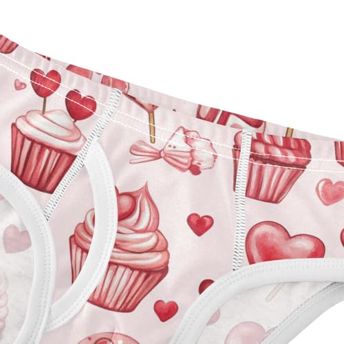 Wusikd Cupcakes Boys' Underwear Cotton Hearts Boys Briefs Soft Toddler Underwear 2T4