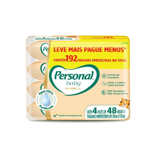 Personal Toalha Umedecida Baby Camomila Promopack, 192 Unidades
