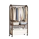 Design amélioré : l'étagère inférieure du porte-vêtements est spécialement conçue pour les chaussures, sacs ou boîtes de rangement. Cela vous donne non seulement plus d'espace de stockage, mais rend également le porte-vêtements plus stable pour suspendre les vêtements.