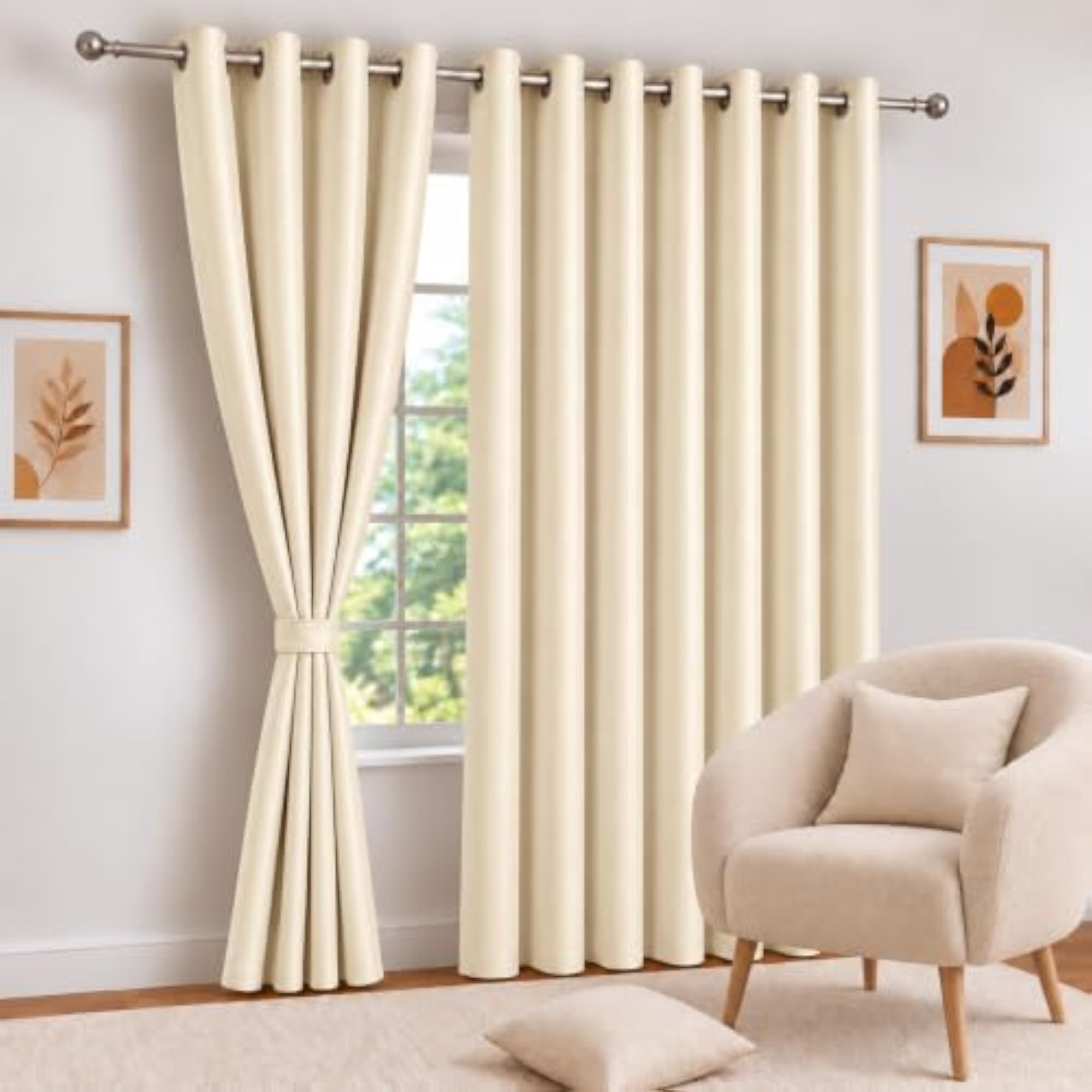 Plain Design Blackout Long Door Curtains, Elegant Home Decor
