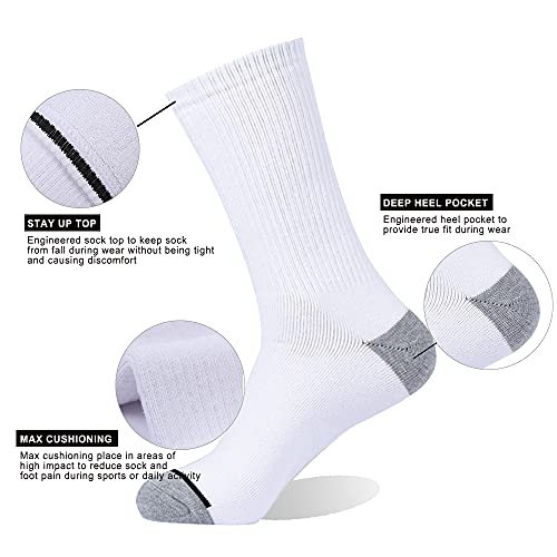 Enerwear ZYMS161201 10P Pack Men'S Cotton Moisture Wicking Heavy Cushion Crew Socks thumb #5