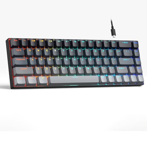 Image of MageGee Portable 60% Mechanical Gaming Keyboard, RGB Backlit Compact 68 Keys Mini Wired Office Keyboard with Red Switches for Laptop PC Mac - Gradient Black