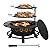 Hykolity 35 Inch Fire Pit with Cooking Grate & Charcoal Pan, Outdoor Wood Burning BBQ Grill Firepit Bowl with Cover Lid, Steel Round Table for Backyard Bonfire Patio Picnic