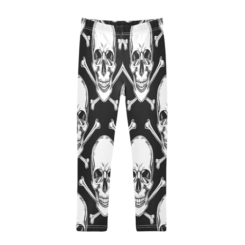 Toddler Girls Leggings Printed Yoga Pants Leggings White Skull Head for Kids