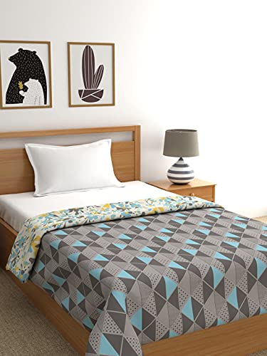 Image of Trident Reversible Queen Dohar, Microfiber, Dohar Double Bed, Queen Size Blanket, Super Soft Quilt, Comfort Living Dohar Collection 90 GSM, Maize, Single