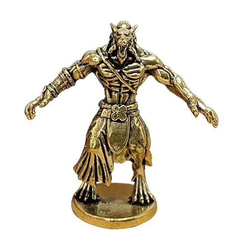 Figura estatua de hombre lobo en bronce cobre miniatura