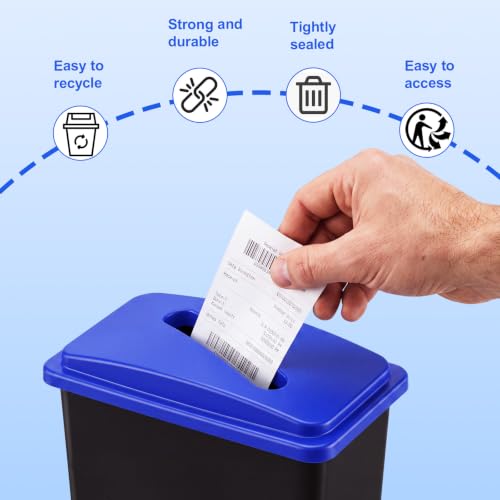 Image of Maxdot 2 Pcs Recycle Bin Lids Paper Recycling, Blue