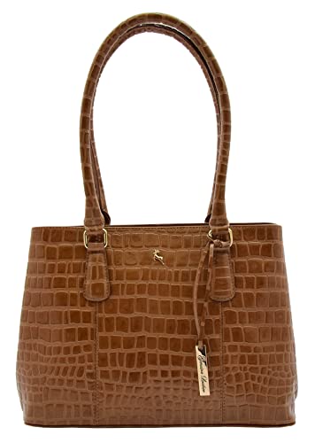 Sac à main en cuir vert imprimé crocodile, le compagnon idéal de vos journées de travail