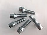Set of 10 Pieces Extended Chrome Lug Bolts Total Length 76mm Shank Length 50mm Thread Size M12x1.5 Cone Seat Type 17mm Head Hex for Most VW Vehicles