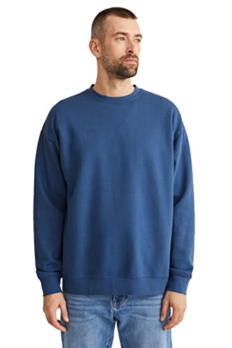 C&A Herren Sweatshirt Rundhalsausschnitt Unifarben blau XL