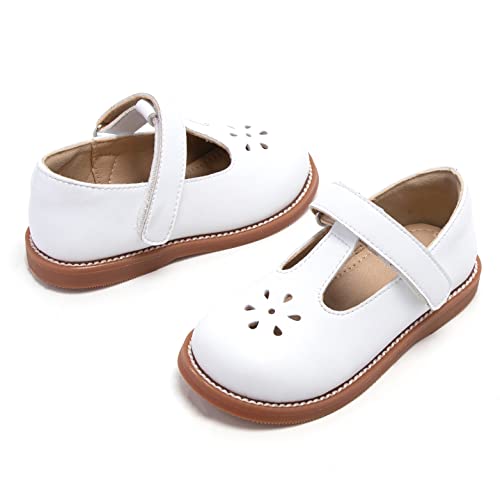 Ginfive Toddler Little Girls Mary Janes Flats Girls Dress Shoes Kids White Shoes Size 10 #TOP6