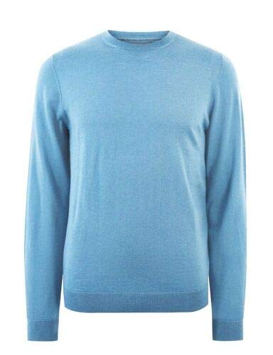 Image of XXR Mens Knitwear Sweater Jumper Pullover Crew Neck Long Sleeve Cardigan Top (Sky Blue, Small)