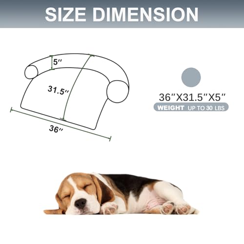 Image of Calming Dogs /Cats Bed Mats, Dog Pad Washable Removable Couch Cover, Plush Long Fur Mat for Pets, Waterproof Lining, Perfect for Small, Medium and Large Dogs and Cats (Gradient Gray, 36 inchx31 inch)