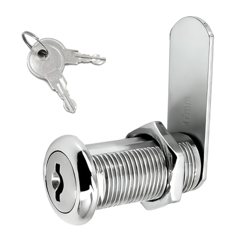 1Pack Cabinet Lock with Keys 1-3/8 Inch Cam Lock Keyed Alike File Cabinet Locks for Cabinets Drawers Tool Box Mail Box RV Storage Locks Replacement, Zinc Alloy