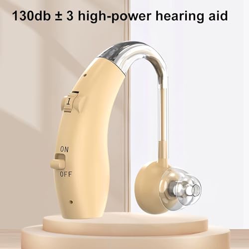 Image of Fastwell F25 Rechargeable Hearing Aid for Adults & Seniors, Behind-the-Ear Design, 30 Min Quick Charge, Noise Reduction, Single Ear With 6-Month Warranty (Beige)