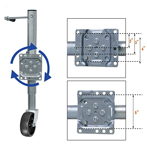 Image of Big RED Boat Trailer Jack with 6-Inch Single Wheel,1000 Lbs Capacity Swing-Back Bolt-On Heavy Duty Swivel Trailer Jack,ATR39001R