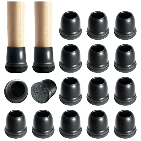 VABNEER 14-19mm Round Chair Leg Floor Protectors, 16Pcs Rubber Chair Leg Caps, Chair Table Feet Covers for Hardwood Floors Cover