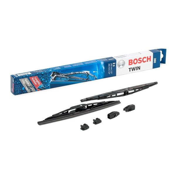 Bosch Balais D'Essuie-Glace Plats Conventionnel Twin 260 - Paire 260mm/260mm Pour Une Vision Parfaite