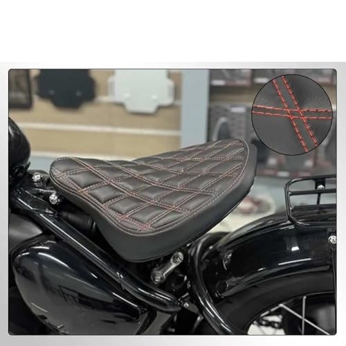 Cojín para asiento de motocicleta grueso para conductor de Bonneville Bobber blanco y rojo 6