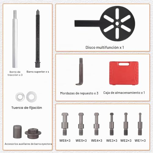Juego de extractor de rodamientos interior profesional Gueenky con kit de 21 piezas robustas 2