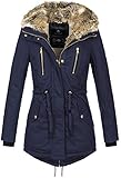 damen cardigan lang marine Zusätzliche Knopfleiste als Windschutz
