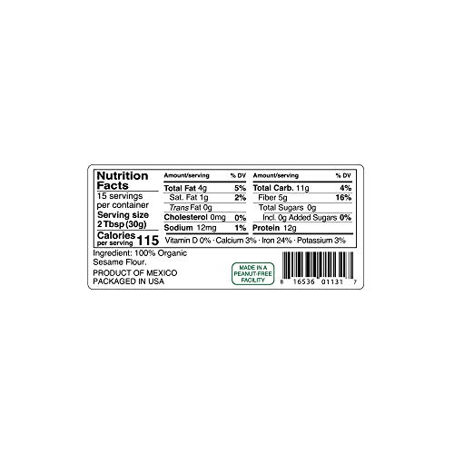 Kevala Organic Sesame Flour 16 Oz - Non-Gmo, Gluten-Free #TOP2