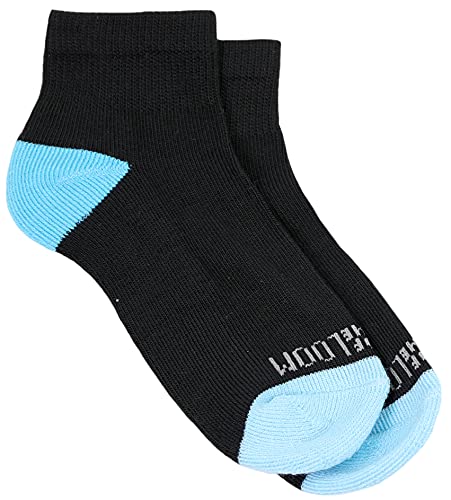 Fruit of the Loom Girls' 10-Pair Everyday Soft Ankle Socks, Black/Multi, Shoe Size 10.5-42