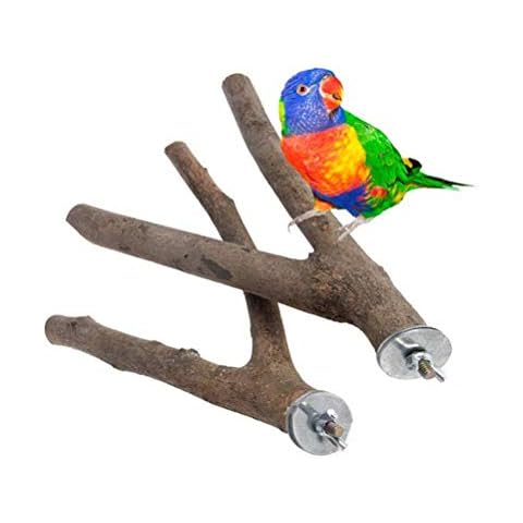 POPETPOP Natural Wood Bird Perches 2 Pack Cover