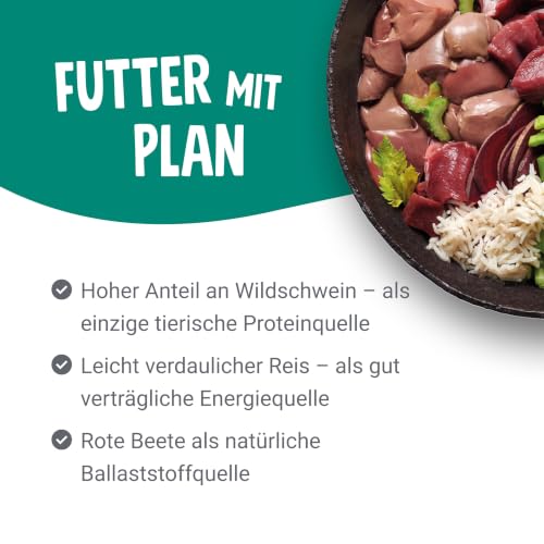 Pets Deli Classic Nassfutter für Hunde mit Wildschwein & Reis, 6x800g