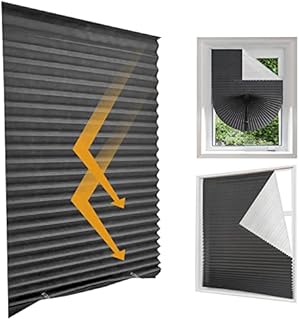 Temporary Blackout Blinds, No Drill Black out Blinds Stick on Blinds Curtains for Bedroom Kitchen Bathroom Windows Thermal Blinds Privacy Protection, Perfect Easy Fit Blinds with Clips