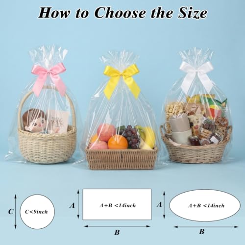 Image of woric 20 Pcs Clear Cellophane Gift Bags 16x24 Inch Cellophane Wrap Bag