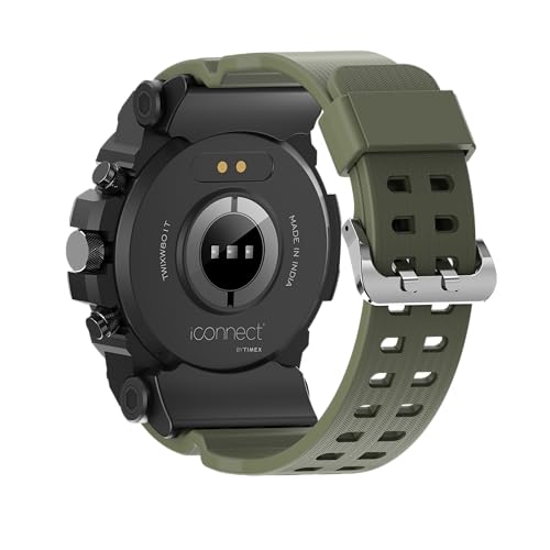 Image of TIMEX iConnect Go 1.38 inch(3.50 cm) Display with Functional Crown and BT Calling Smartwatch for Unisex - TWIXW801T, Green