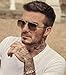 AIEYEZO Oversized Square Aviator Sunglasses for Men Women Fashion Vintage Sun Glasses Classic Pilot Gradient Shades (Gold/Brown Gradient)
