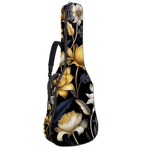 Sac pour guitare chic et imperméable avec rembourrage de protection supérieure à fleurs