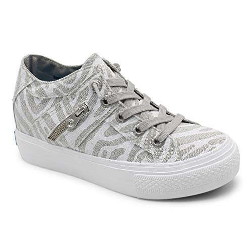 Blowfish Malibu Women's Fashion Casual Sneaker, Off White Zebra Print Linen, 7