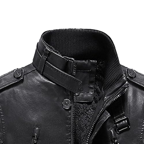 Chaqueta Bomber de Cuero Acolchada para Hombre miniatura 2
