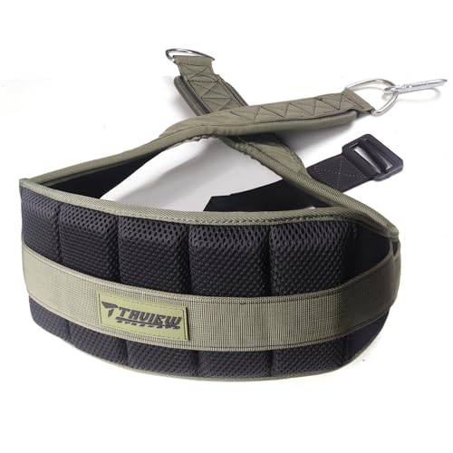 Belt for Belt Squats & DiP Belt Rack Attachment & Squat Machine Weight Lifting&Powerlifting Back Support Low-Profile Padded Hip & Thigh Secure Buckle Heavy Duty