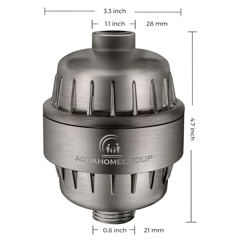 AquaHomeGroup 20 Stage Shower Filter with Vitamin C E for Hard Water - High Output Shower Water Filter to Remove Chlorine and Fluoride - 2 Cartridges Included -Consistent Water Flow Showerhead Filter