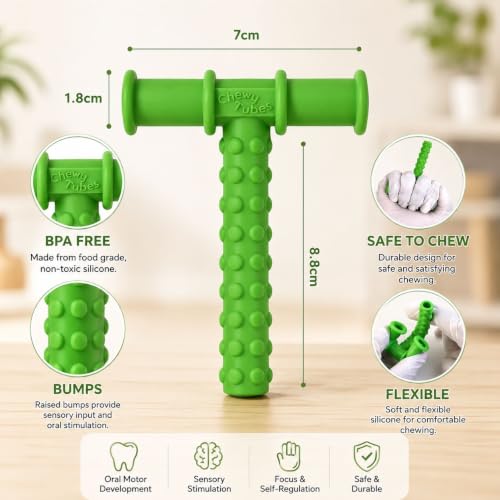 Image of Chewy tubes speech therapy tools, Solution for speech Delay child pack of 1 Green