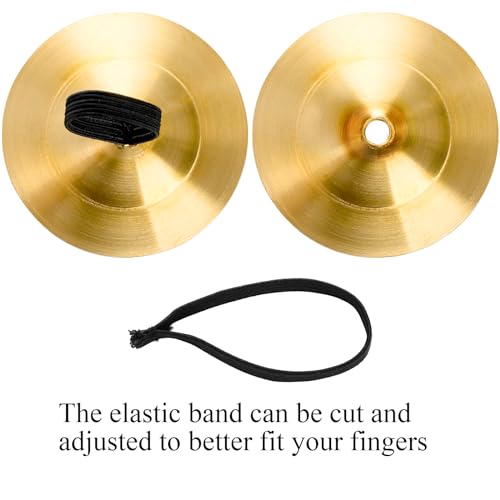 Foraineam FR-FINGERCYMBALS-12PC 12 Pieces Finger Cymbals Belly Dancing Finger Zills Gold Musical Instrument Rhythm Maker Brass Finger Dance Zills thumb #2