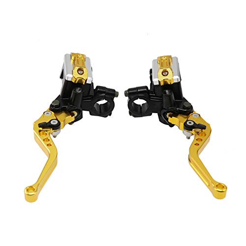 XEBRAD 7/8 cala 22cm motocykl uniwersalna dźwignia kierownicy dźwignie cylindrów hydrauliczna pompa hamulcowa uchwyt sprzęgła zestaw zbiorników M10 7/8'' 22cm Dźwignia sprzęgła motocykla(Gold)