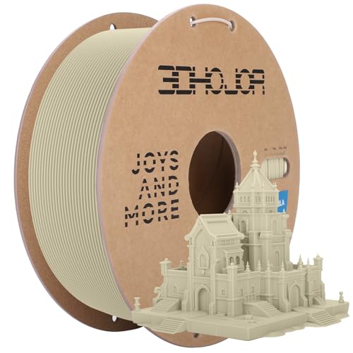 Image of 3DHoJor 3D Printer Filament Basic PLA Filament 1.75mm 300mm /s 1kg Cardboard Spool Dimensional Accuracy + /- 0.03 mm Fit Most 3D FDM Printer-Bone White