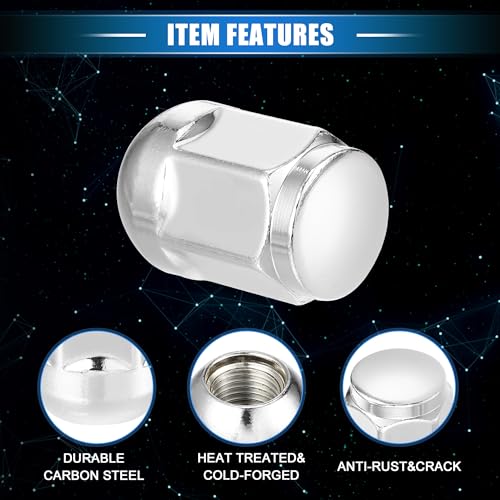 Image of 5 Pcs Wheel Lug Nuts Compatible for Honda Civic 2017-2021 for Honda Odyssey 2007-2010, Durable M14 x 1.5 Carbon Steel Silver Tone Tire Lugnuts