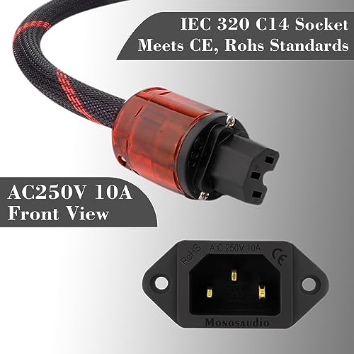 Conector de corriente Monosaudio IEC C14 negro miniatura 2