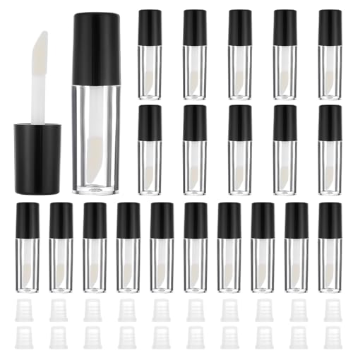 20PCS 1.2ml Clear Mini Lip Gloss Tube Clear Refillable Travel Lip Balm Bottles Transparent Mini Lipstick Containers for Women DIY Makeup